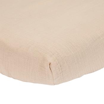 Fitted bed sheet 60x120cm Pure Muslin Beige