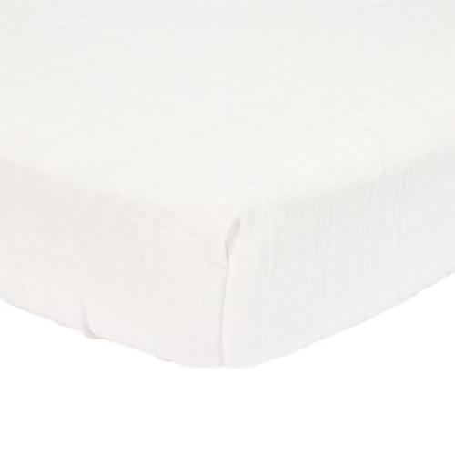 Fitted bed sheet 60x120cm Muslin Soft White