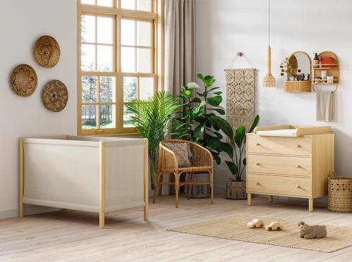 Small Tela Natural Room Bed and Dresser