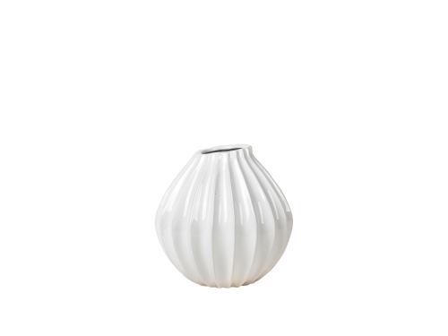 Wide White Vase 25cm