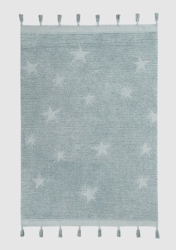 Hippy Star Aqua washable rug 120x175cm