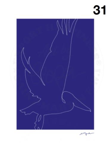 Affiche Pelican Bleu Encadrée
